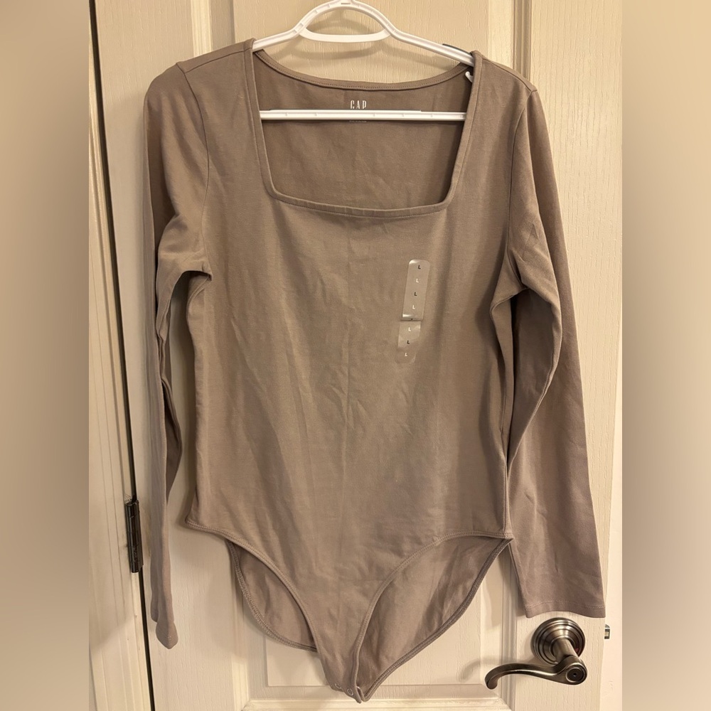 GAP Taupe Long Sleeve Bodysuit
